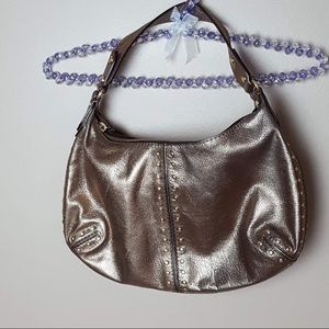 Michael Kors metallic bronze hobo shoulder purse